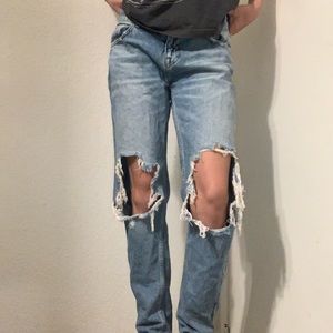 Zara distressed denim jeans
